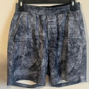 Lululemon Men's Channel  Cross Swim Short 7" Lined Size S-Fjord Tempest Blue
